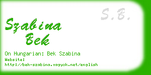 szabina bek business card
